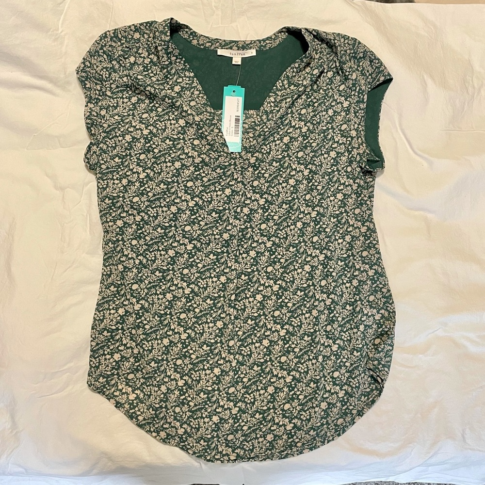 Green Floral Blouse
